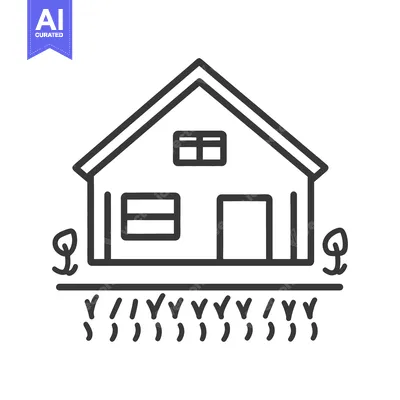Aset premium populer: Simple House Line Drawing With Small Plants