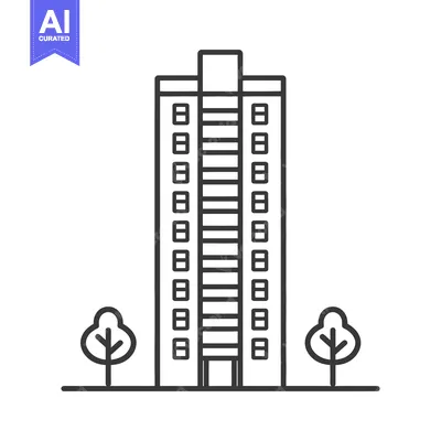 Popular premium asset: Apartment Building with Two Small Trees Nearby