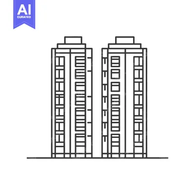 Two Tall Buildings Side By Side Cityscape Design