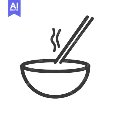 Aset desain premium: A bowl of steaming hot food with chopsticks
