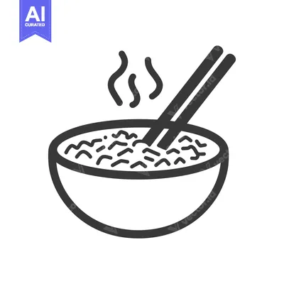 Aset desain premium: Steaming Bowl of Noodles with Chopsticks