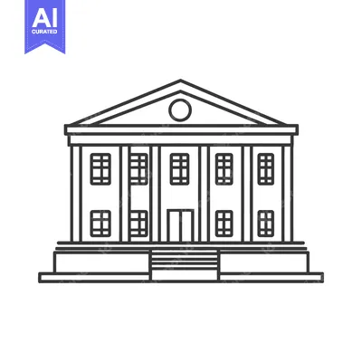 Aset desain premium: Classic Building Facade Architectural Design Illustration