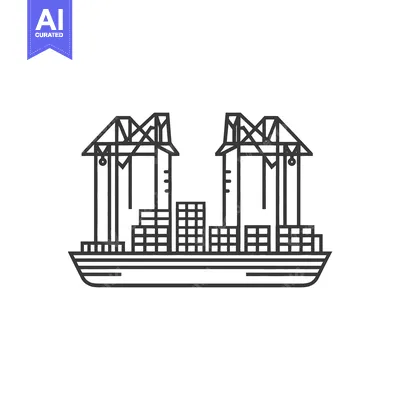Aset premium populer: Cargo Ship Underneath Gantry Cranes at Port