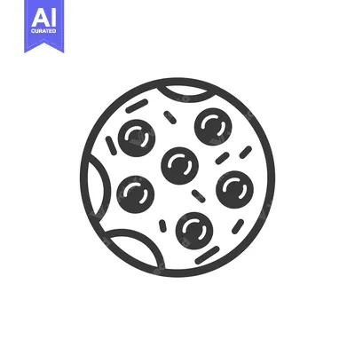 Aset desain premium: Line art illustration of a round cookie with chocolate chips