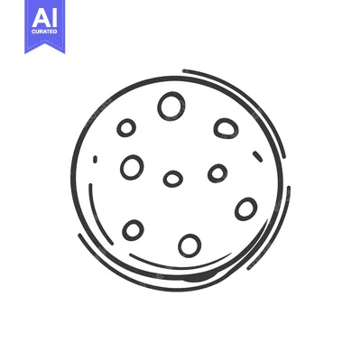 Aset premium populer: A Simple Sketch Of A Round Cookie With Holes
