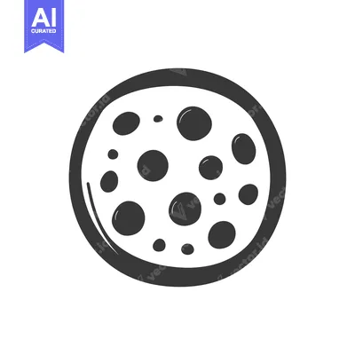 Simple Icon Depicting A Round Cookie With Spots