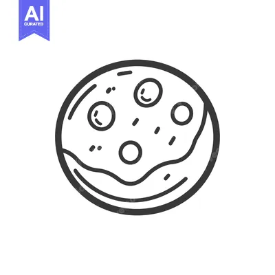 Aset premium populer: A Simple Line Drawing Of A Round Cookie