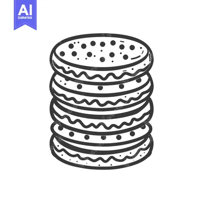 Aset premium populer: A Stack of Delicious Round Cookies