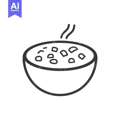 Premium design asset: A bowl of steaming hot soup with chunks of vegetables