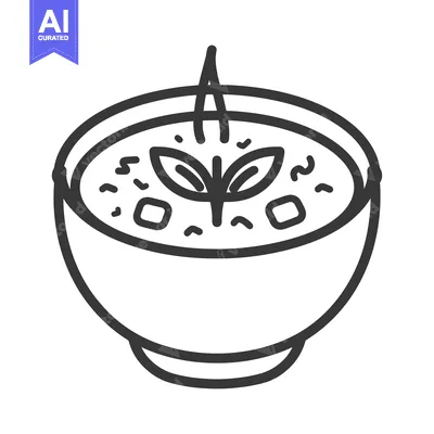 Aset premium populer: A bowl of hearty soup with fresh herbs