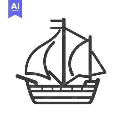 Aset premium populer: A Simple Line Drawing Of A Sailing Ship