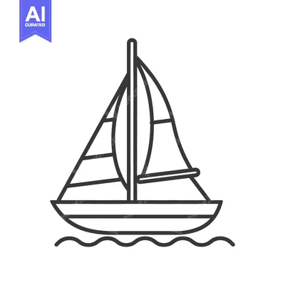 Popular premium asset: A simple line drawing of a sailboat on water