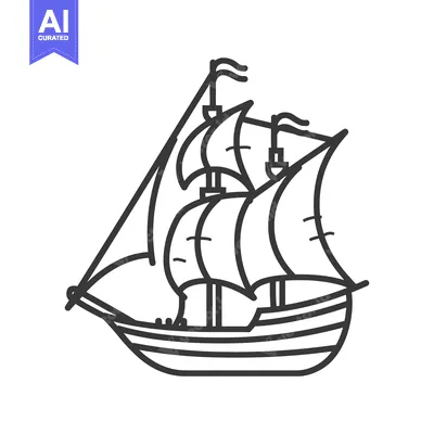 Aset premium populer: A Classic Sailing Ship with Multiple Sails
