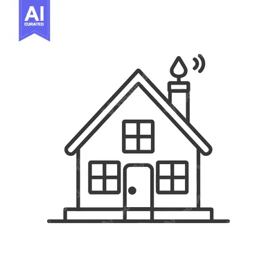 Aset premium populer: Smart Home Icon Line Art Design Illustration