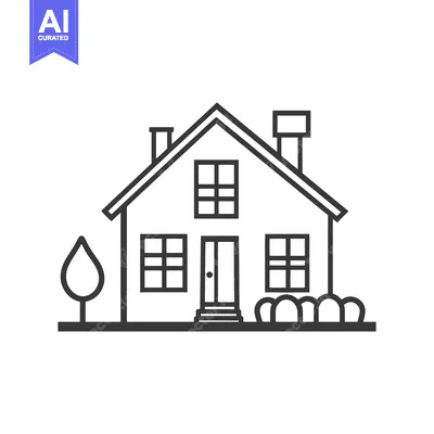Popular premium asset: Simple Line Drawing Of A Suburban House