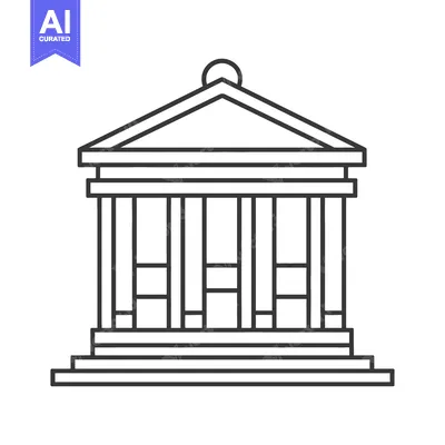 Classic Greek Temple Building Architectural Design