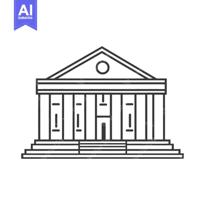 Download Classical Building Architectural Line Drawing Design Vector Graphic