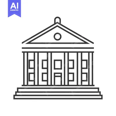 Download Classic Building Line Art Architectural Design Vector Graphic
