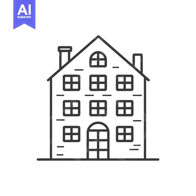 Popular premium asset: A Simple Line Drawing Of A Multi Story House