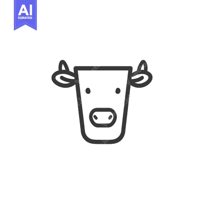 Aset premium populer: Simple Line Drawing Of A Cows Face