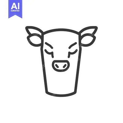 Popular premium asset: Simple Line Drawing Of A Cows Head
