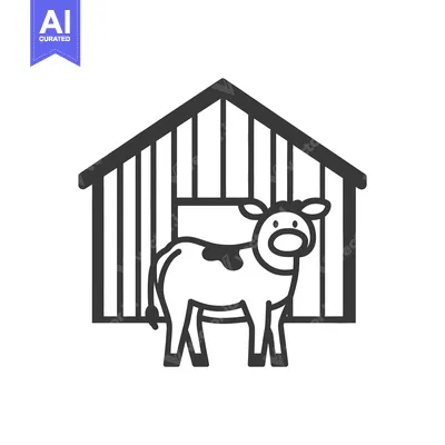 Popular premium asset: A Cow Standing Inside A Simple Barn Structure