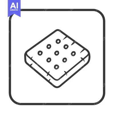 Aset premium populer: Isometric Illustration of a Square Padded Cookie