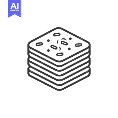 Layered Sweet Pastry Dessert Stack Icon