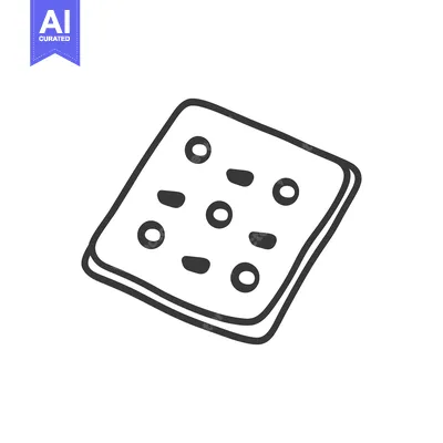 Premium design asset: A Hand Drawn Square Cracker With Irregular Spots
