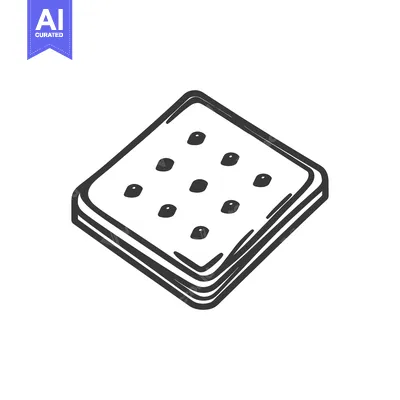 Aset desain premium: A Simple Hand Drawn Square Cracker Image
