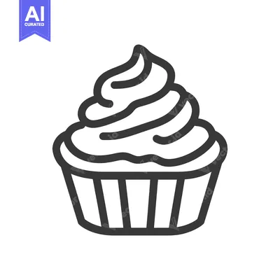 Aset premium populer: A Swirled Cream Topped Cupcake In A Paper Liner