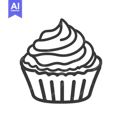 Premium design asset: A single cupcake with creamy frosting is shown