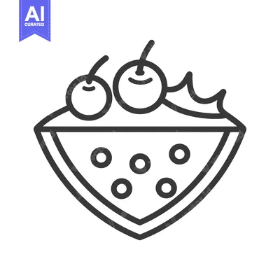 Aset premium populer: Watermelon Slice Topped With Cherries