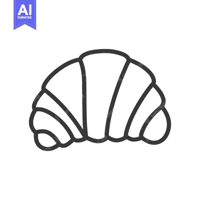 Popular premium asset: Simple Line Drawing Of A Delicious Croissant