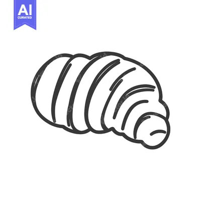 Premium design asset: Line Drawing of a Curled Up Caterpillar