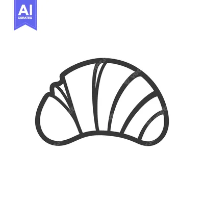 Popular premium asset: Line art drawing of a croissant pastry