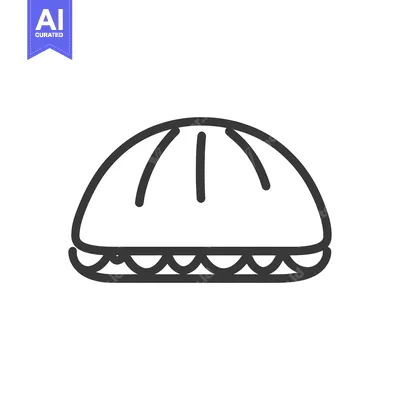 Premium design asset: Line Art Drawing of a Sweet Bun Pastry