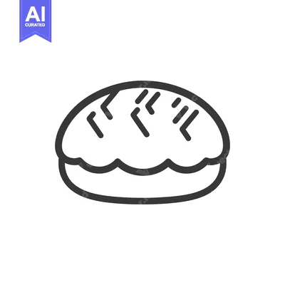 Aset premium populer: Line art illustration of a delicious round bread
