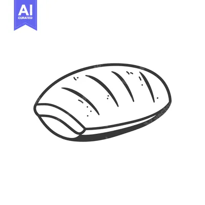 Aset premium populer: A Simple Line Drawing Of A Loaf Of Bread