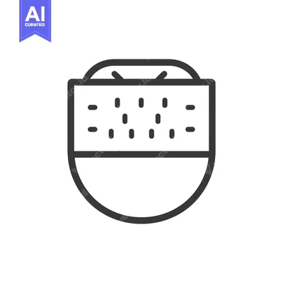 Popular premium asset: Line art illustration of a hockey goalie mask
