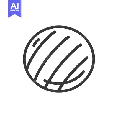 Premium design asset: Line art drawing of a round grilled food item