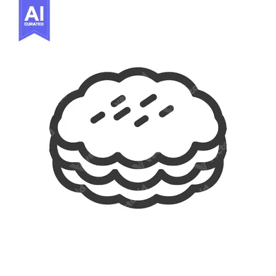 Aset desain premium: Stacked cookies icon sweet dessert bakery treat