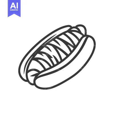 Aset premium populer: A Simple Line Drawing Of A Hot Dog