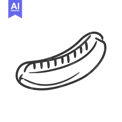 Aset premium populer: Simple Line Drawing Of A Hot Dog
