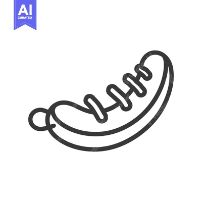 Aset desain premium: Grilled Sausage Icon Line Art Design