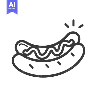 Aset premium populer: A Simple Line Drawing Of A Hot Dog