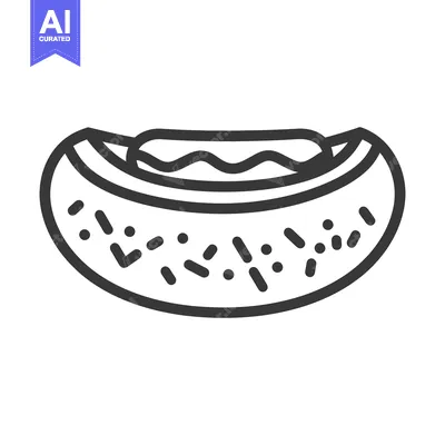 Popular premium asset: A Simple Line Drawing Of A Hot Dog In A Bun
