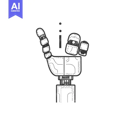 Popular premium asset: A Sketch of a Robotic Hand with a Circuit Board Design