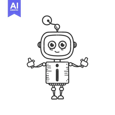 Premium design asset: Cartoon Robot with Large Eyes and Antenna