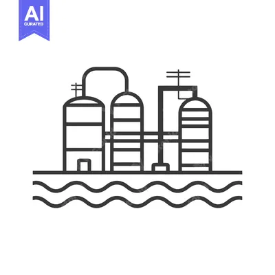 Aset premium populer: Offshore Industrial Plant with Storage Tanks